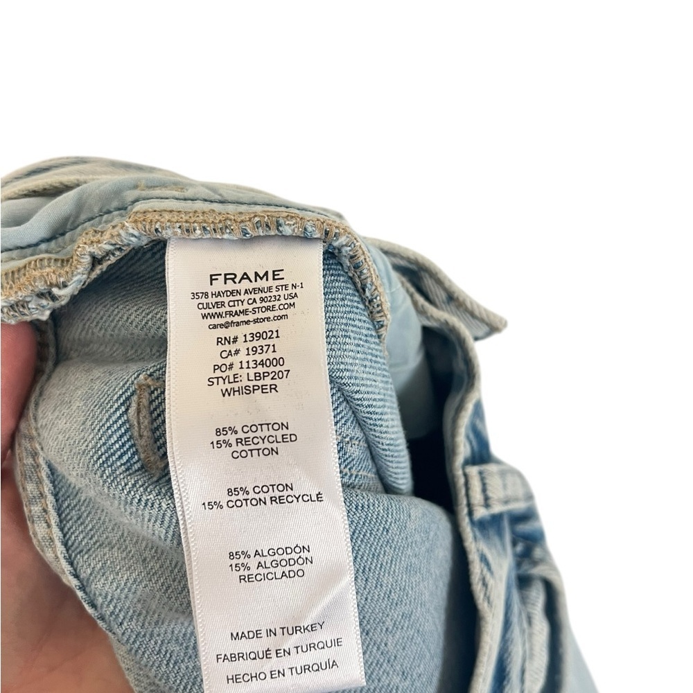 Frame Denim Light Wash Wide Leg Jeans - Light Blue - Picture 3 of 9
